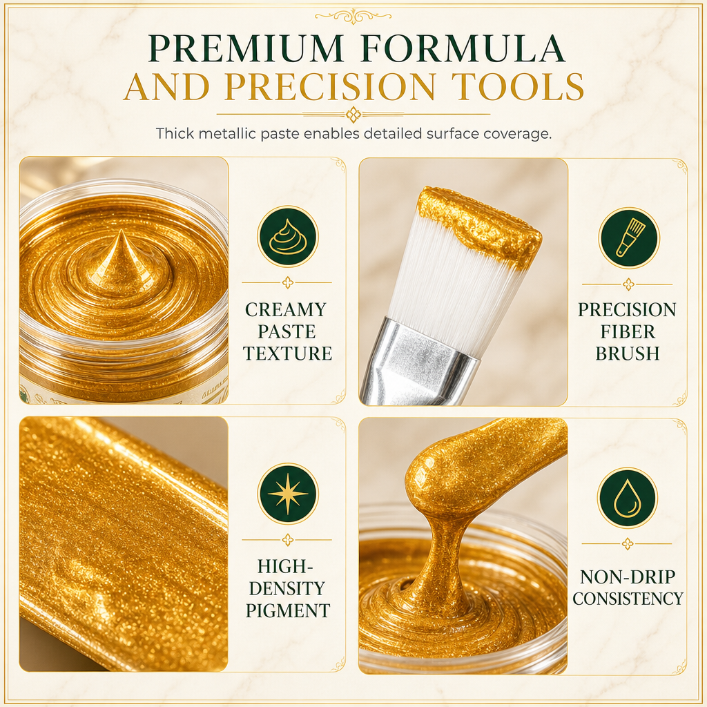Gold/Silver Metallic Refinishing Repair Paste with Brush