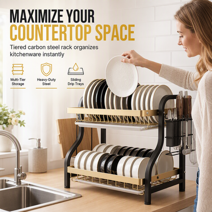 Multi-Tier Kitchen Countertop Dish Drying Rack