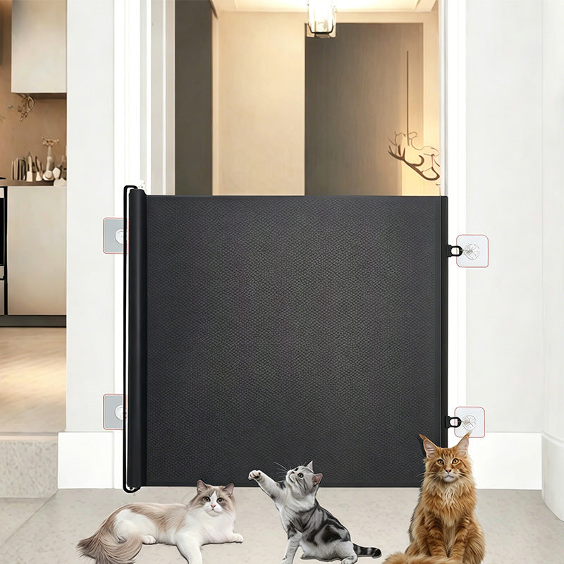 Retractable Punch-Free Pet Gate for Indoor Doorways and Stairs