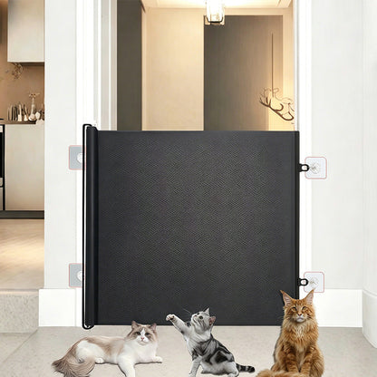 Retractable Punch-Free Pet Gate for Indoor Doorways and Stairs