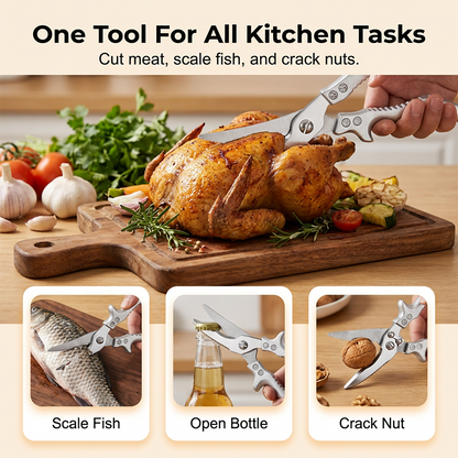 Cut Any Bone Instantly! No-Slip Multi-Function Kitchen Shears