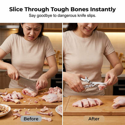 Cut Any Bone Instantly! No-Slip Multi-Function Kitchen Shears