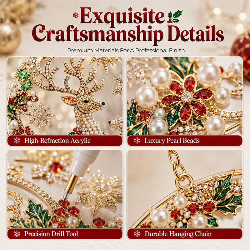 Christmas Pearl Art DIY Kit for Adults – Handmade Holiday Ornament Craft Set🎄🎁💠