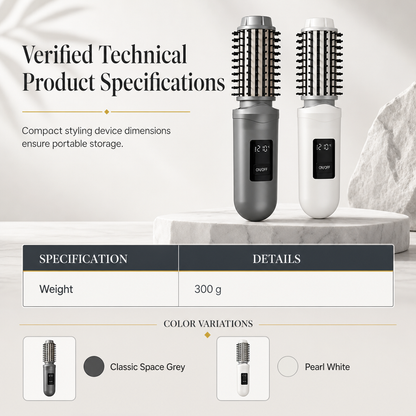 2-in-1 Cordless Electric Hair Straightener & Curling Brush