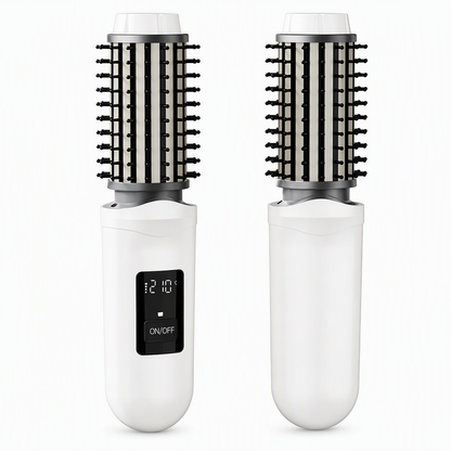 2-in-1 Cordless Electric Hair Straightener & Curling Brush