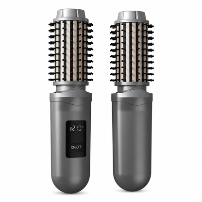2-in-1 Cordless Electric Hair Straightener & Curling Brush