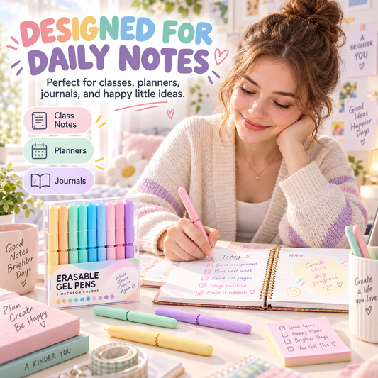 🏆 LIMITED-TIME 50% OFF! ✨9 Colors Erasable Gel Pen Set