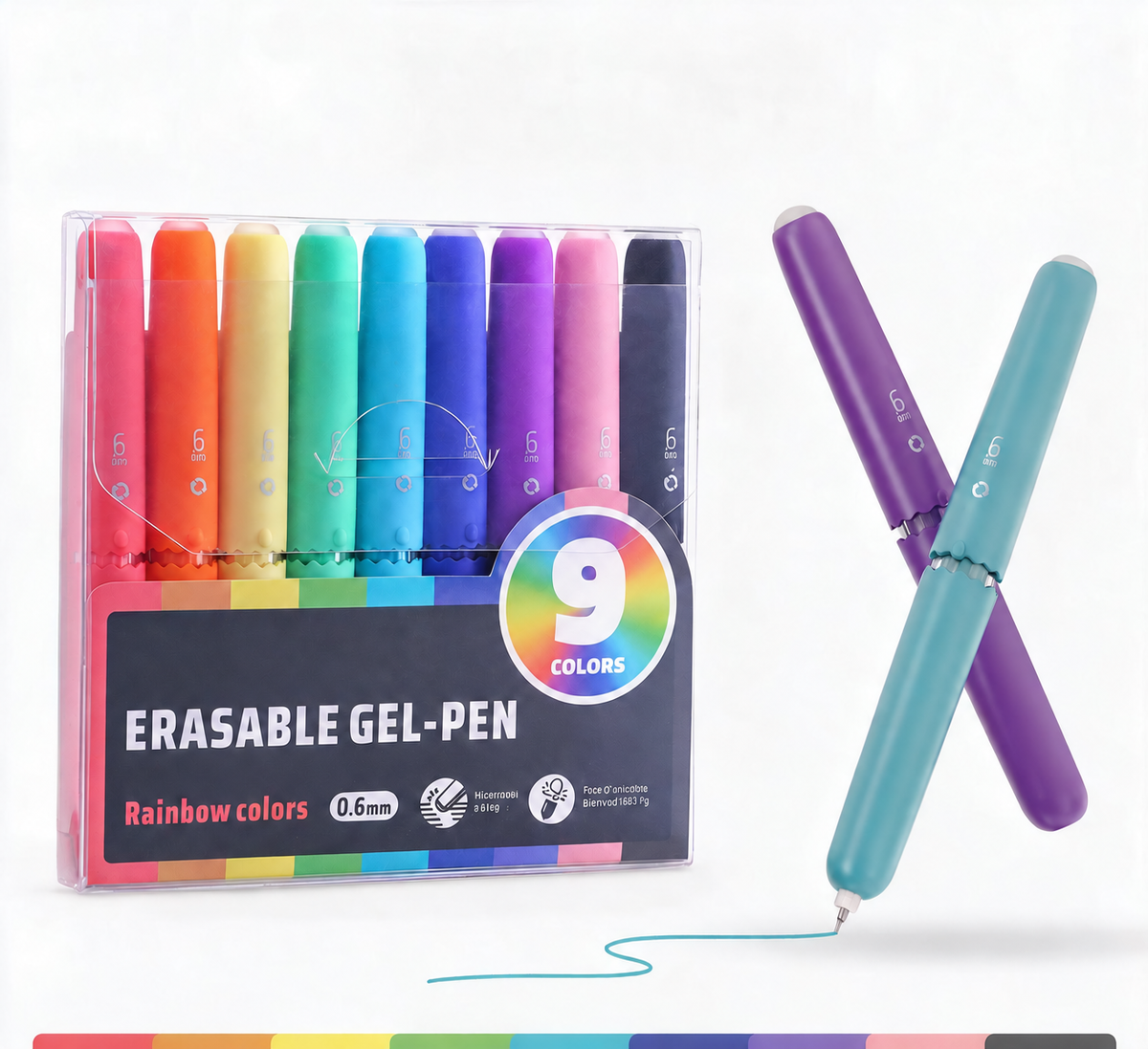 🏆 LIMITED-TIME 50% OFF! ✨9 Colors Erasable Gel Pen Set