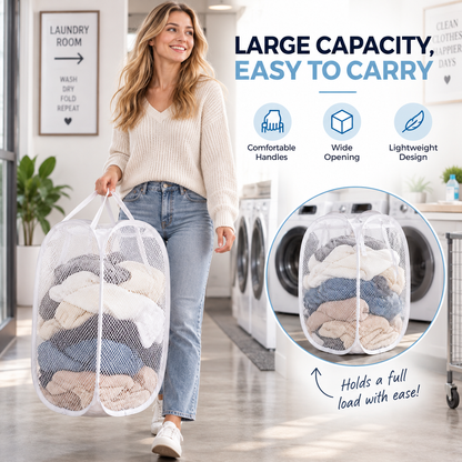 Large Capacity Foldable Mesh Laundry Hamper