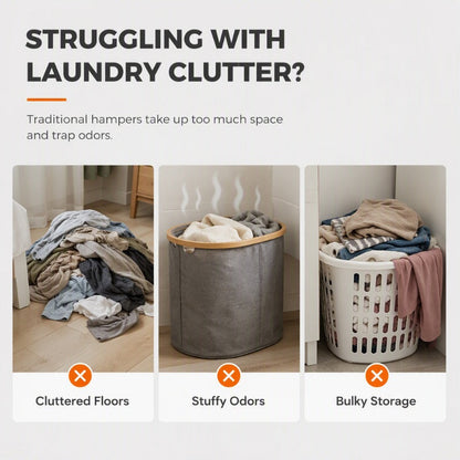 Large Capacity Foldable Mesh Laundry Hamper