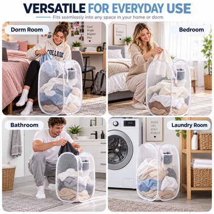 Large Capacity Foldable Mesh Laundry Hamper