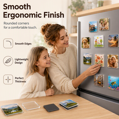 ⏳Time-Limited Special⏰ Clear Acrylic DIY Fridge Magnet Kit – Turn Photos, Drawings & Little Memories Into Custom Fridge Magnets, A Fun Craft Activity for Home & Gifting 🧲