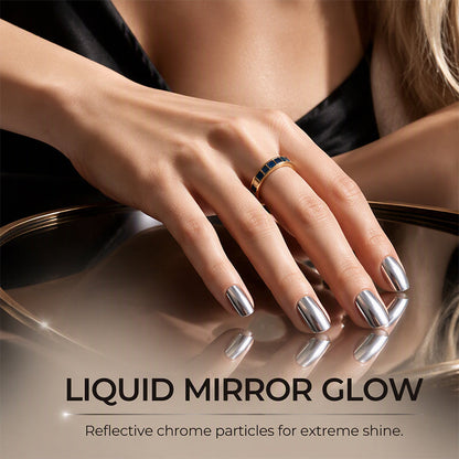 💅 LIMITED-TIME 50% OFF 🔥 No-Bake Nail Polish — Galaxy Chrome Silver, Quick Air-Dry, No UV Lamp