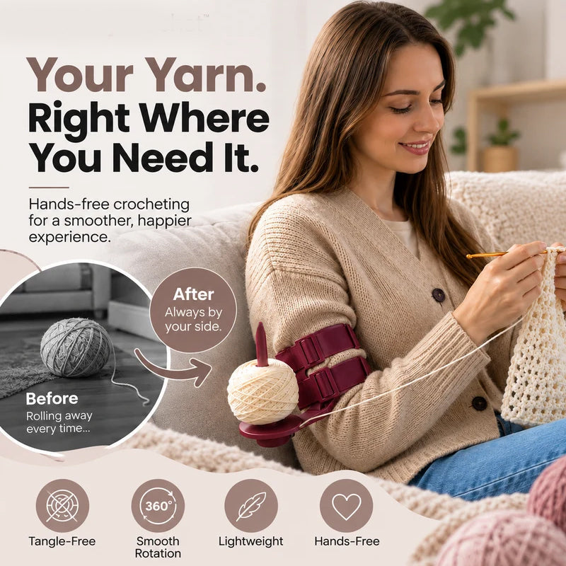 🧶Wearable Arm Yarn Holder with Adjustable Dual Straps