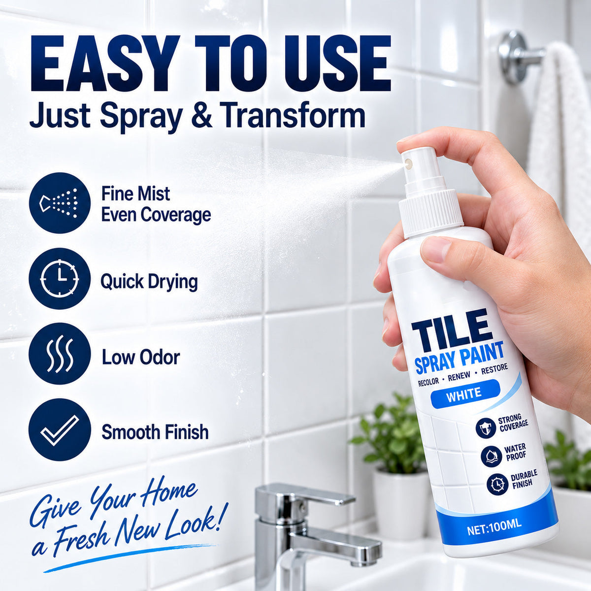 🎨 Tile Renewal Spray Paint | 100ml 3 Colors