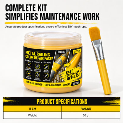 🟨 Metal Guardrail Paint Repair Paste | Brush Kit