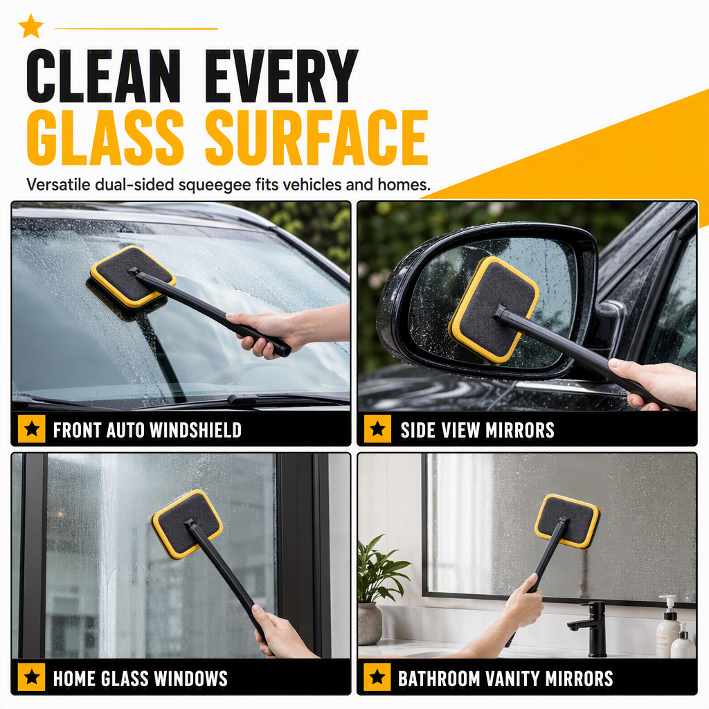 🚗40% OFF NOW! Careluxpro Car Windshield Cleaning Brush – Extended Long Handle Double-Sided Window Cleaner, Reach Deep Corners, 4 Kit Options for Interior Auto Glass