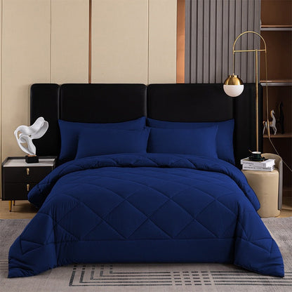 📢📢50% OFF !! ⏰ 3-Piece Quilted Comforter Set with Shams – All-Season Microfiber