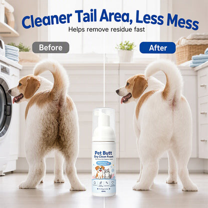 No-Rinse Pet Butt Dry Clean Foam for Dogs & Cats