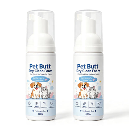 No-Rinse Pet Butt Dry Clean Foam for Dogs & Cats