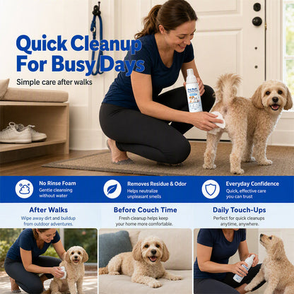 No-Rinse Pet Butt Dry Clean Foam for Dogs & Cats