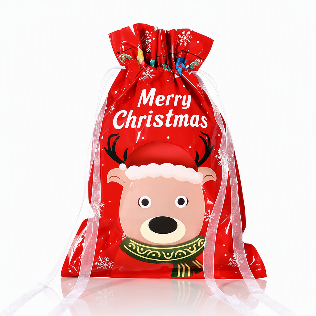 10 Pack Christmas Drawstring Candy Gift Bags