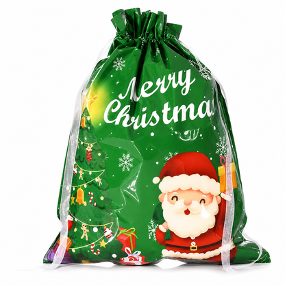 10 Pack Christmas Drawstring Candy Gift Bags