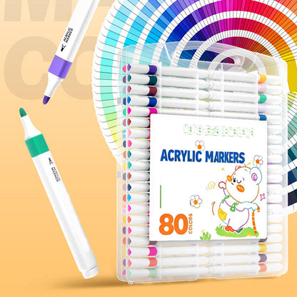 Vibrant Acrylic Brush Tip Markers Set