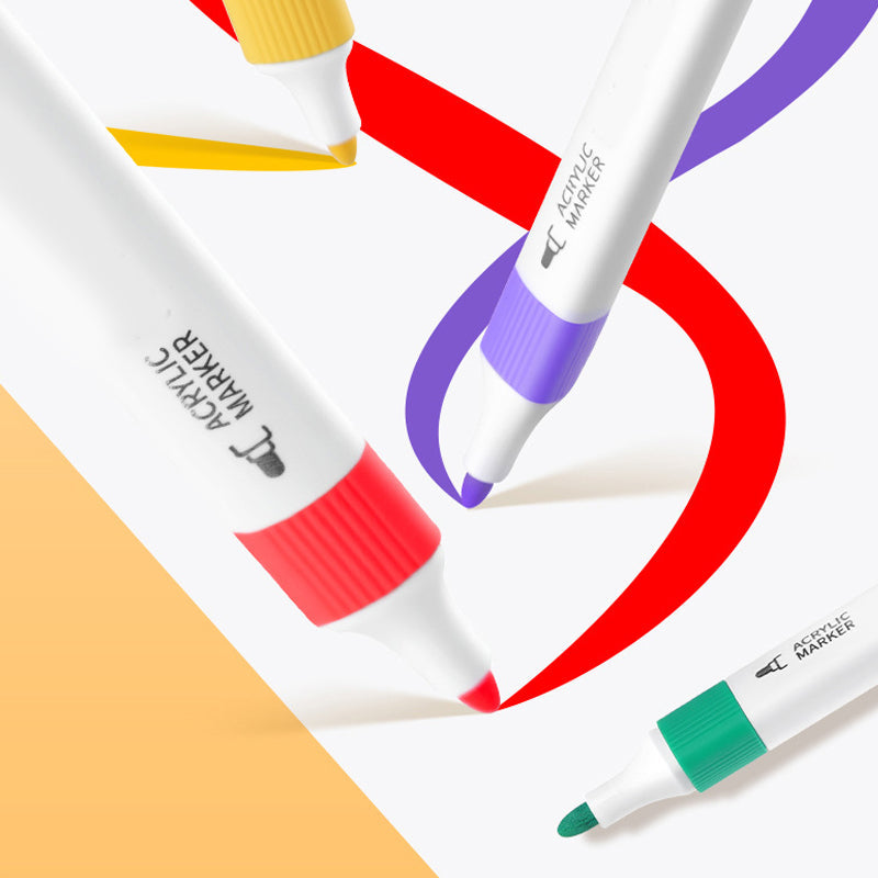 Vibrant Acrylic Brush Tip Markers Set