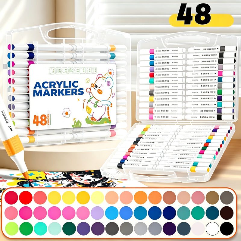 Vibrant Acrylic Brush Tip Markers Set