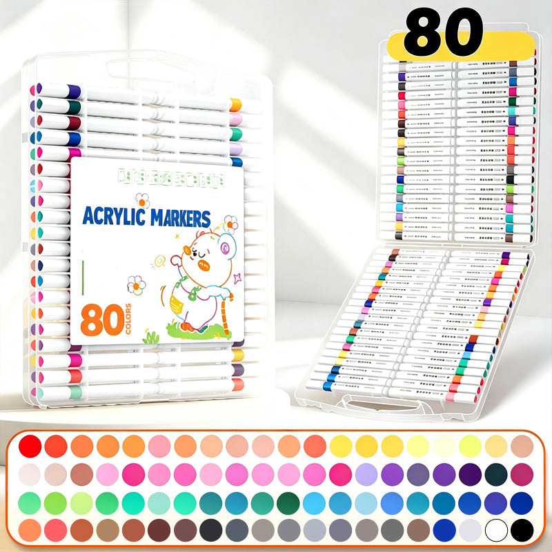 Vibrant Acrylic Brush Tip Markers Set