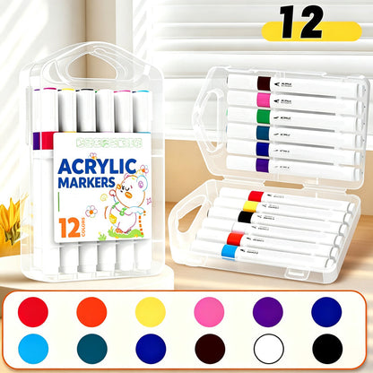 Vibrant Acrylic Brush Tip Markers Set