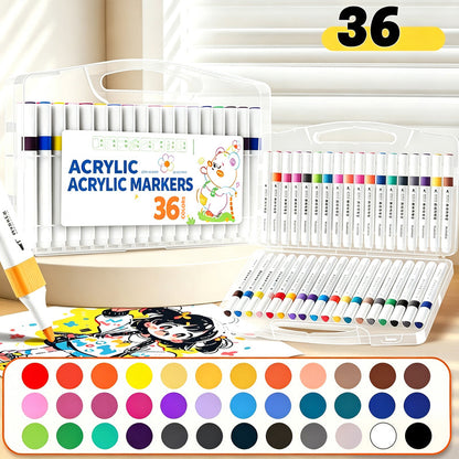 Vibrant Acrylic Brush Tip Markers Set