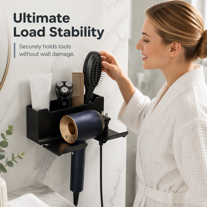 Store Hair Tools Instantly! No-Drill Drainable Bathroom Holder