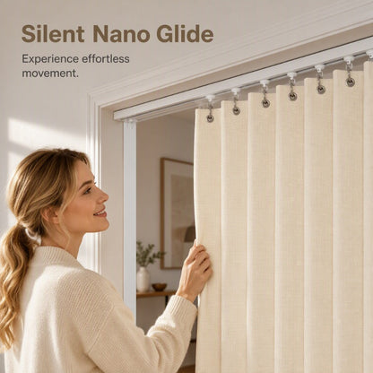Add Privacy Instantly! No-Drill Adhesive Sliding Curtain