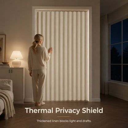 Add Privacy Instantly! No-Drill Adhesive Sliding Curtain