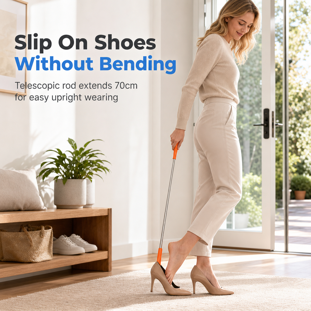 👞 BUY 1 GET 1 FREE 🎁 Telescopic Shoe Horn — 70cm Long Handle, No Bending