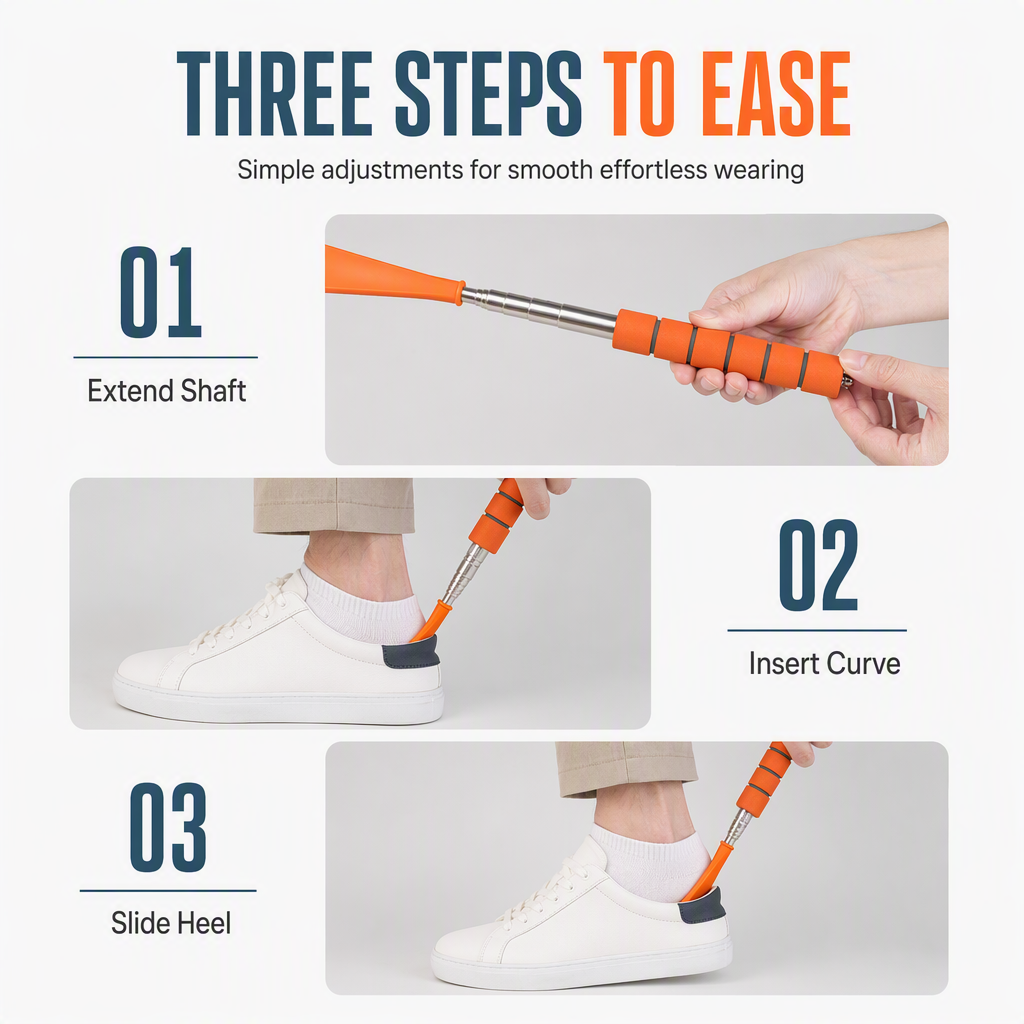👞 BUY 1 GET 1 FREE 🎁 Telescopic Shoe Horn — 70cm Long Handle, No Bending