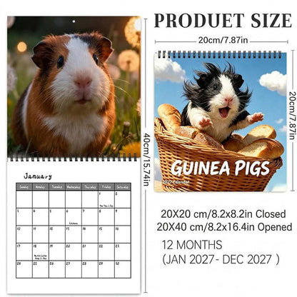 Add Cuteness Instantly! 2027 Guinea Pig Wall Calendar