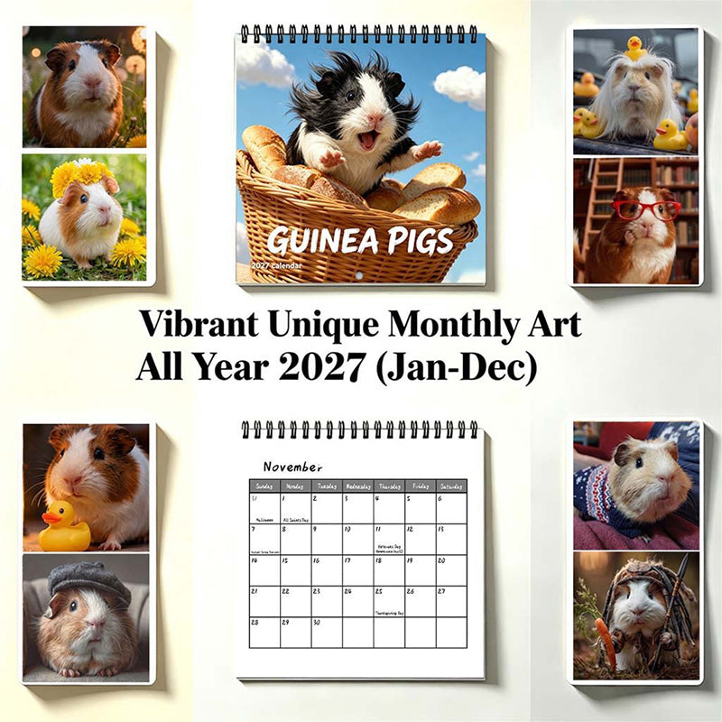 Add Cuteness Instantly! 2027 Guinea Pig Wall Calendar