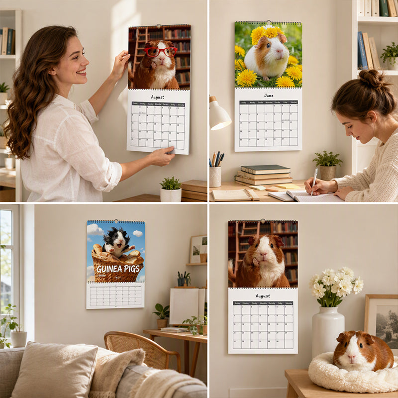 Add Cuteness Instantly! 2027 Guinea Pig Wall Calendar