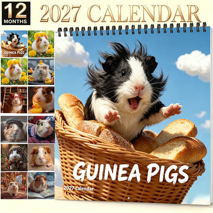 Add Cuteness Instantly! 2027 Guinea Pig Wall Calendar