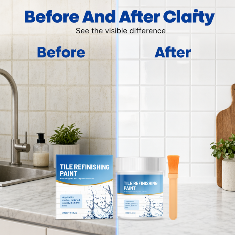 🛁 Limited-Time 50% Off 🎨 White Tile Refinishing Paint — Waterproof & Bright Finish ✨