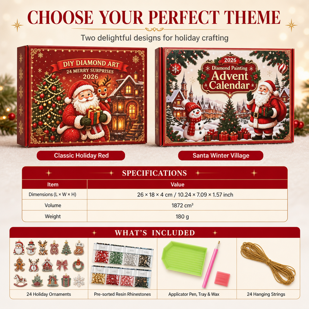 24-Day Christmas Countdown Ornament DIY Kit