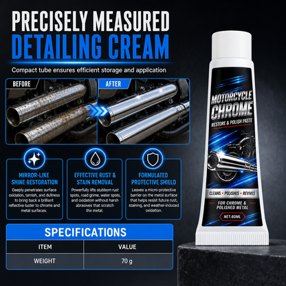 Motorcycle Chrome Polishing Paste and Metal Restorer