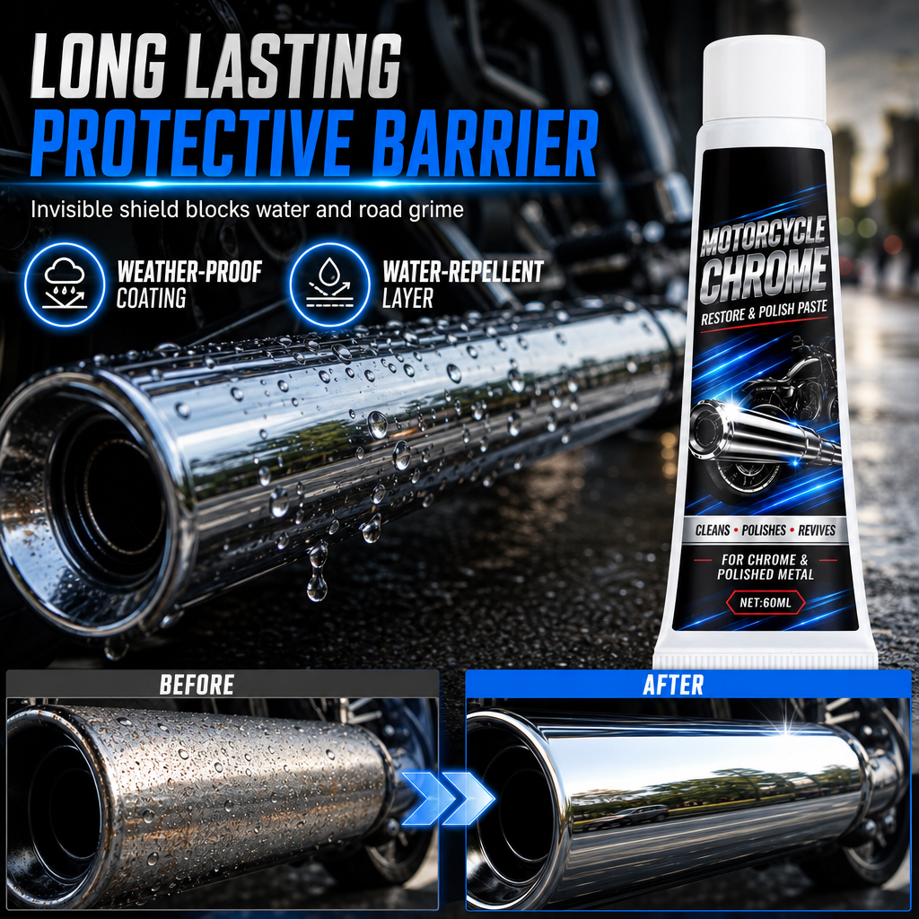 Motorcycle Chrome Polishing Paste and Metal Restorer