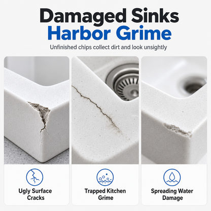 White Composite Sink Corner Repair Paste