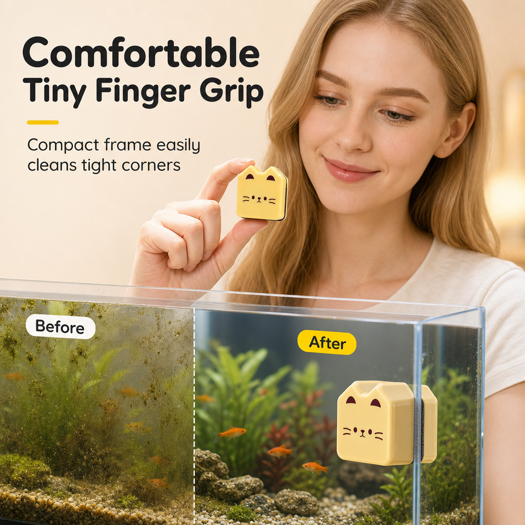 Clean Tank Glass Instantly! Double-Sided Magnetic Aquarium Cleaner