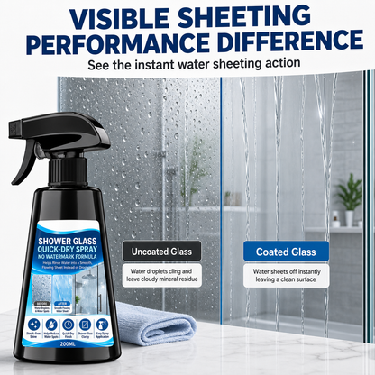 Stop Water Marks Instantly! Hydrophilic Shower Glass Spray