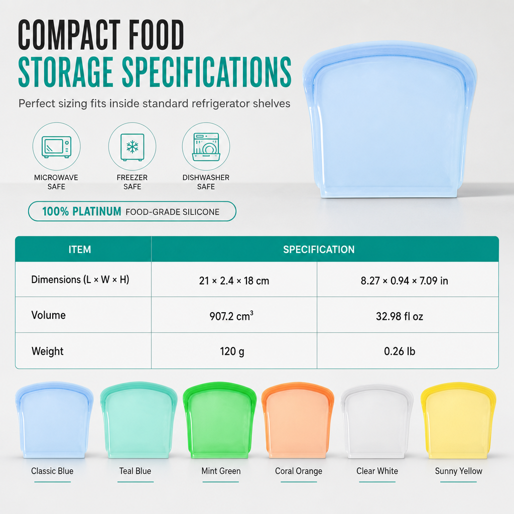 Portable Silicone Airtight Food Storage Bag